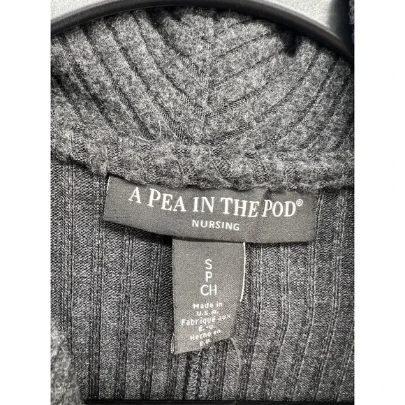 A Pea In The Pod Sweater Womens Small Gray Cowl Neck Nursing Ribbed Tunic Top - Picture 4 of 11